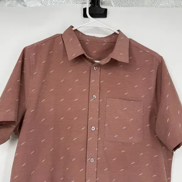 Vuori Shirt Button Down Bridge Performance Short Sleeve Stretch Mauve Men Size M - Picture 2 of 10
